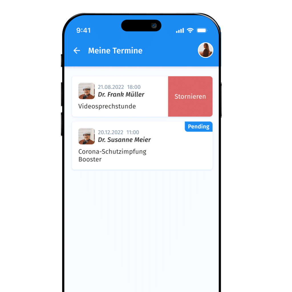 Termine online stornieren