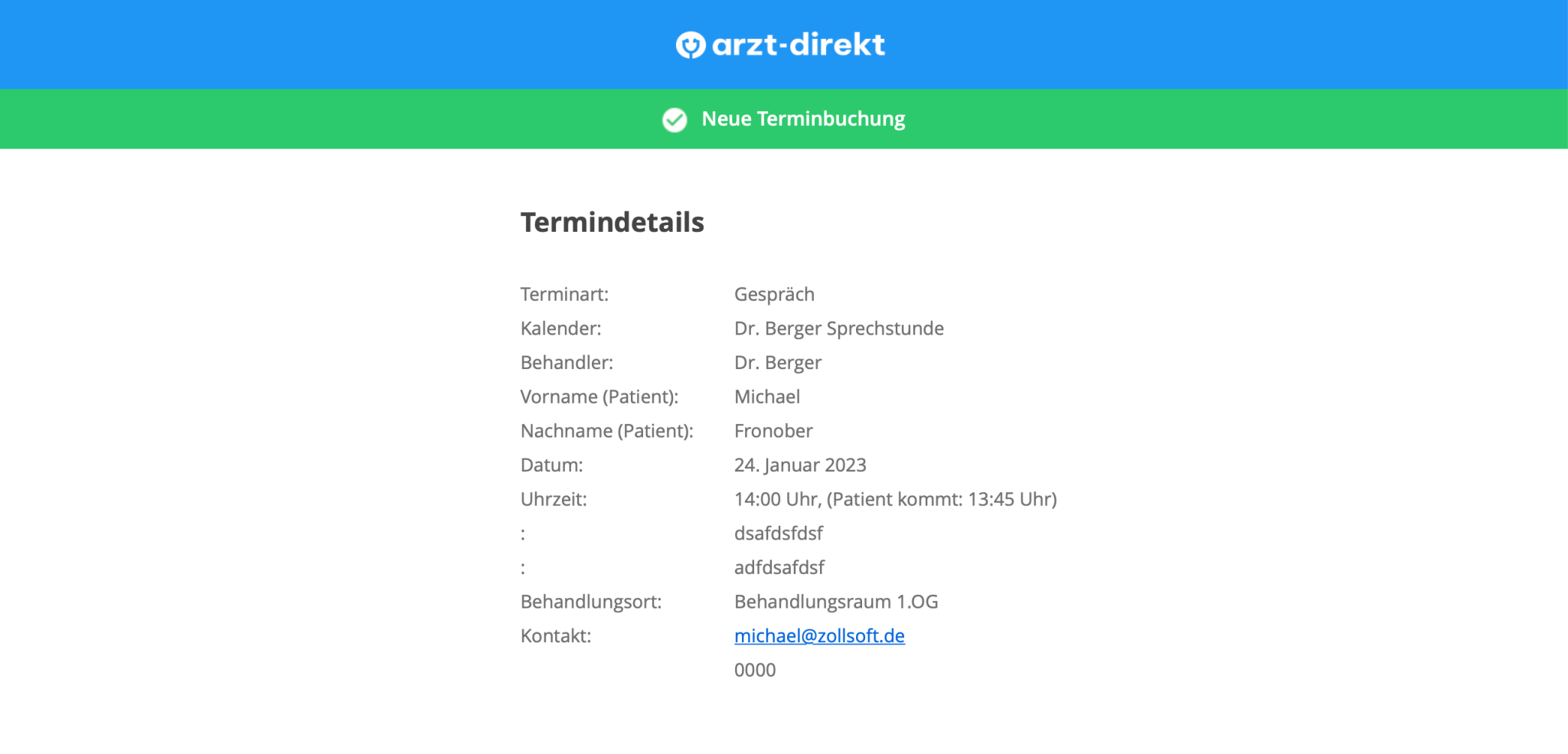 Arzt Direkt Handbuch Ersteinrichtung Otk2 Vorlaufzeit Terminbenachrichtigung