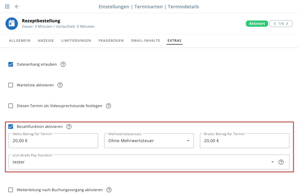 arzt direkt handbuch online terminkalender adpay termin bezahlfunktion