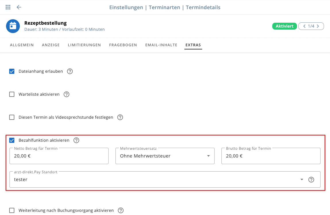 Arzt Direkt Handbuch Online Terminkalender Adpay Termin Bezahlfunktion