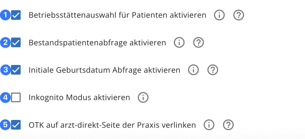 arzt direkt handbuch otk2 allgemein weitere einstellungen