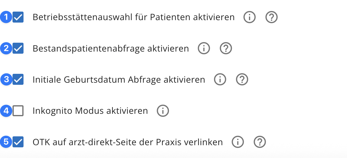 Arzt Direkt Handbuch Otk2 Allgemein Weitere Einstellungen