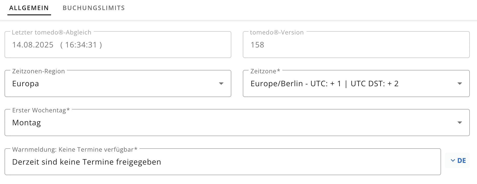 Arzt Direkt Handbuch Otk2 Allgemeine Einstellungen