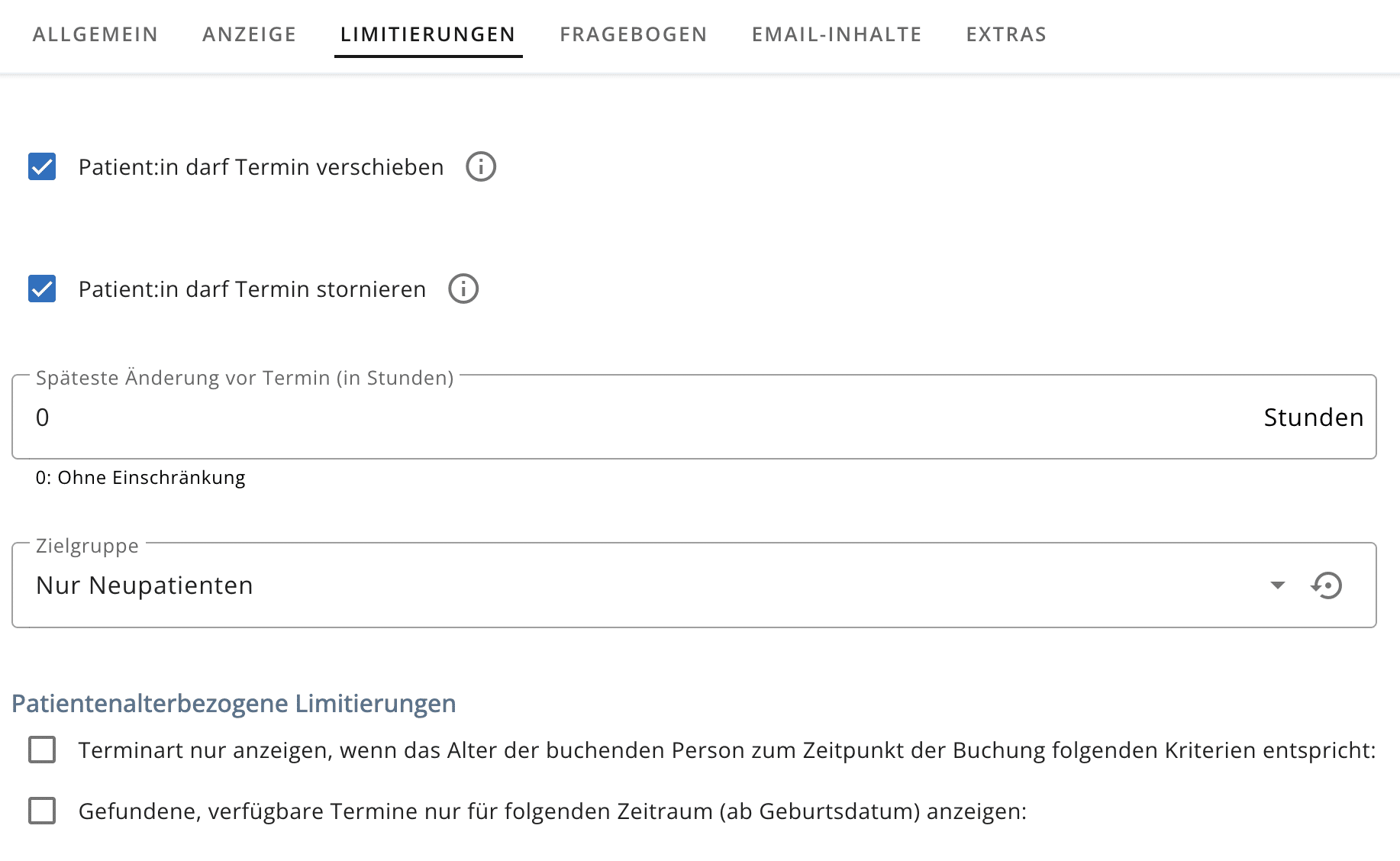 Arzt Direkt Handbuch Otk2 Terminarten Limitierung