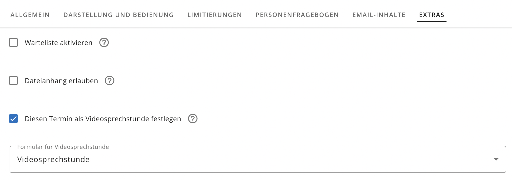Arzt Direkt Handbuch Otk2 Terminartenabhaengige Einstellungen Extras Videosprechstunde
