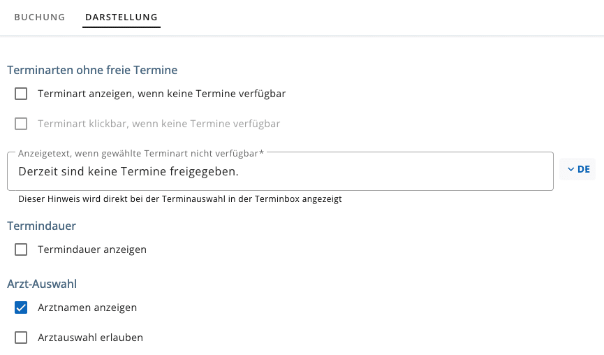arzt direkt handbuch otk2 terminvoreinstellung darstellung