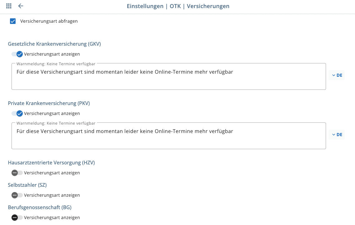 arzt direkt handbuch otk2 versicherungsarten