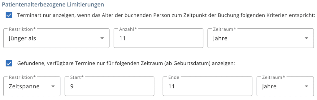 arzt direkt handbuch terminarten limitierung kinderarztmodul u11