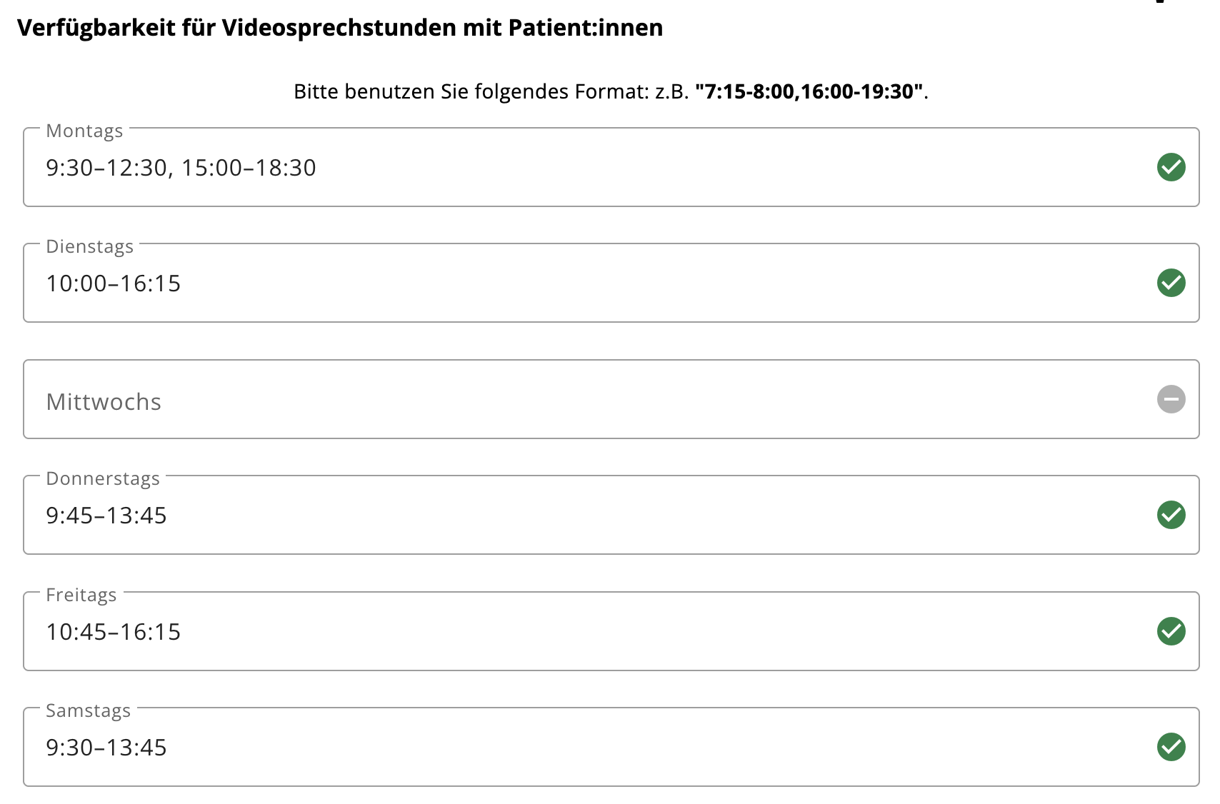 Arzt Direkt Handbuch Videosprechstunde Arzt Verfuegbarkeit Listenansicht